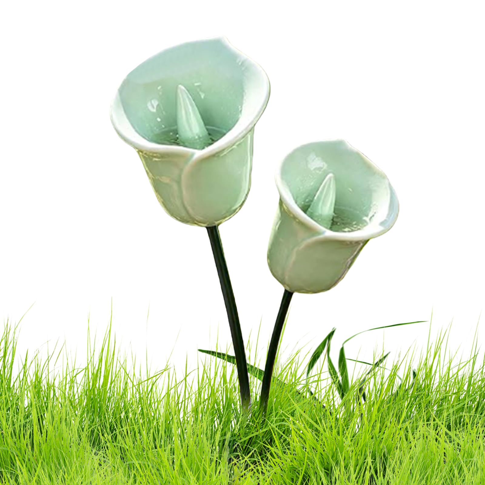 Ceramic Bee Watering Station | Bee Blossoms Ceramic Flowers | Water Feeder Flowers For Bees | Pollinator Drinking Station Cups For Garden | Rain Catcher Bird Bath Feeders For Ourside