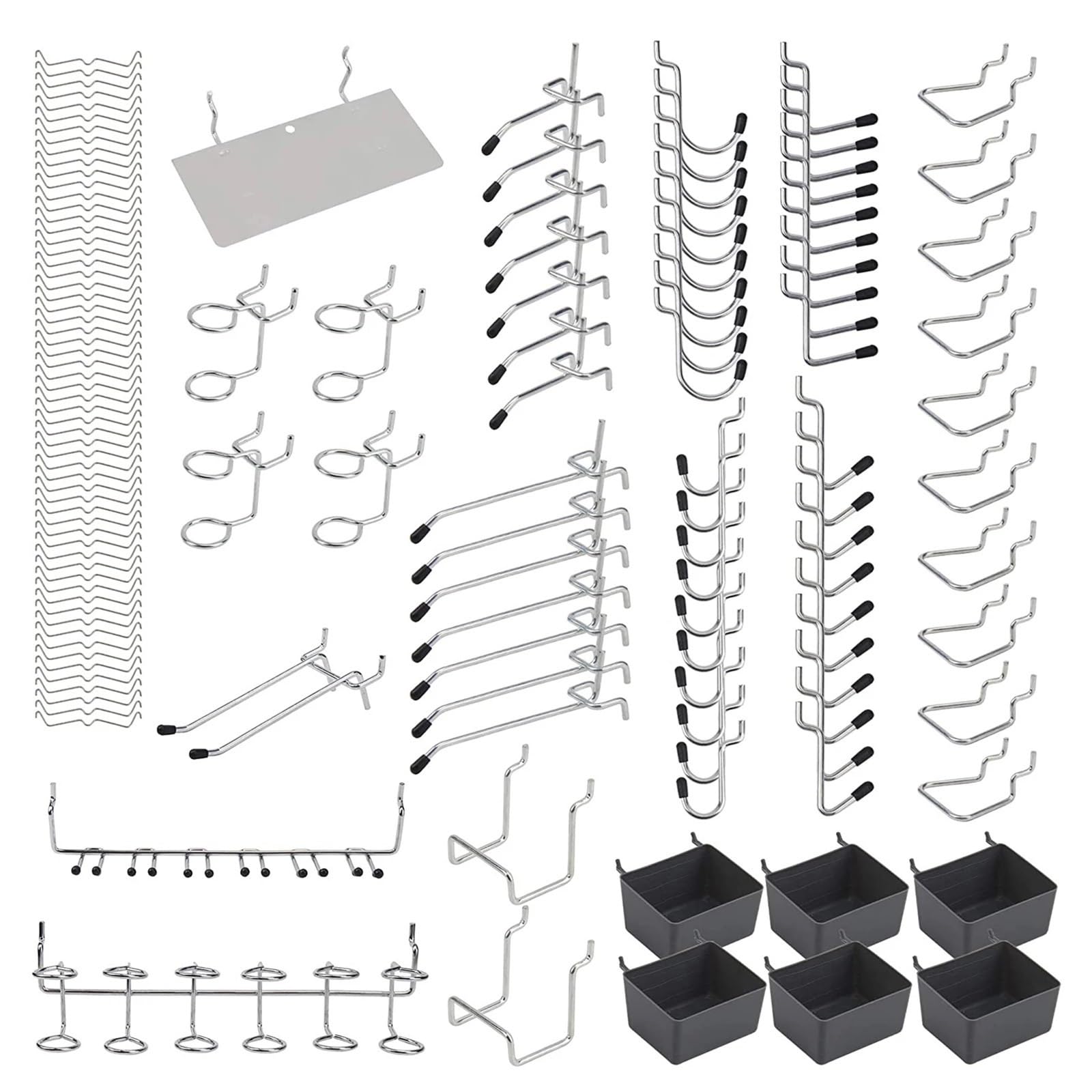 Stecktafel-Hakensortiment, 2er-Set, Stecktafel-Zubehör, Organizer-Kit mit Metallhaken, 140-teiliges Stecktafel-Haken-Set für Stecktafeln, Schlösser, Hängeanwendungen