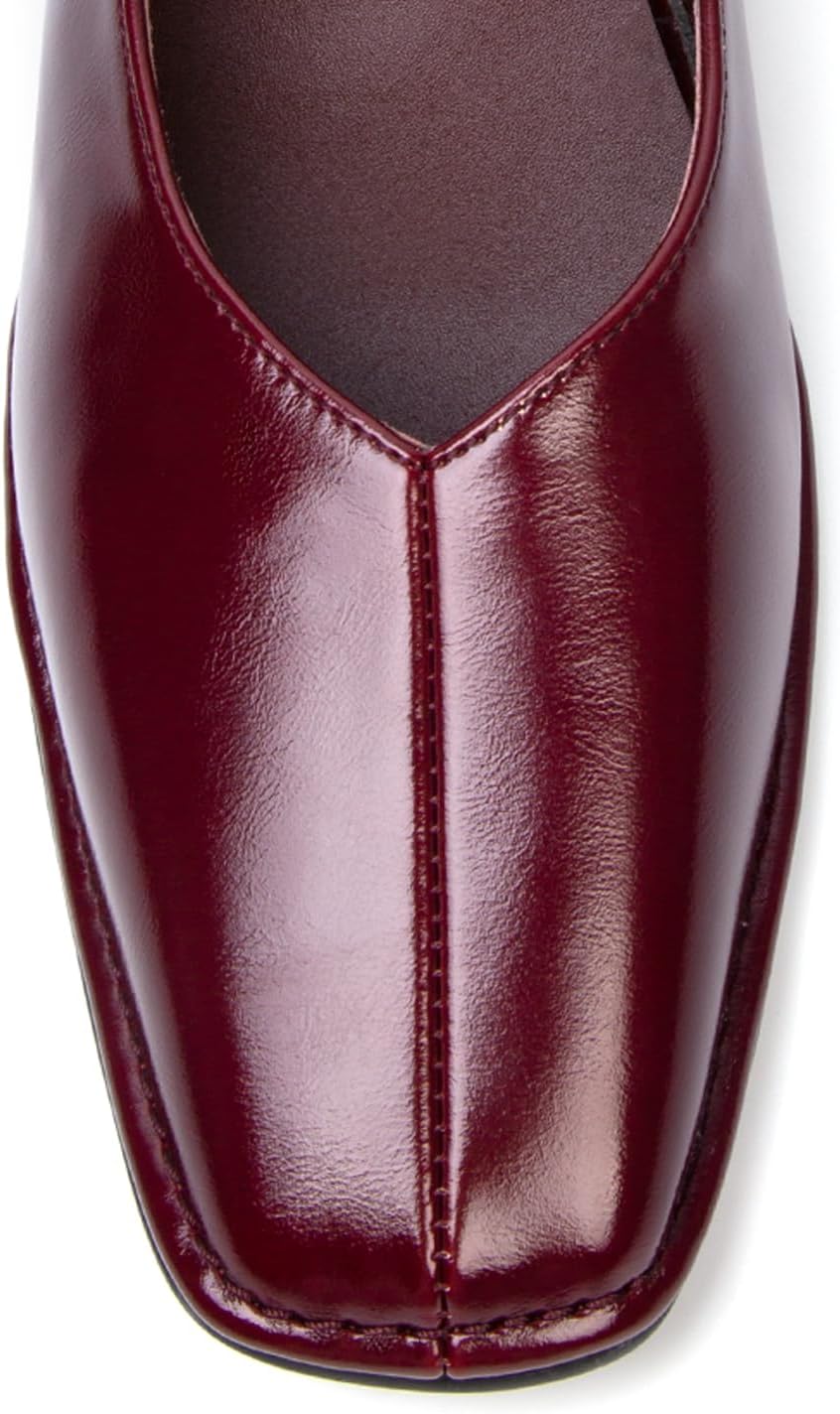 Lace up Ballet Flats Women Square Toe Mary Jane Flats Bow Slip On Comfortable Ballerina Shoes - Image 6