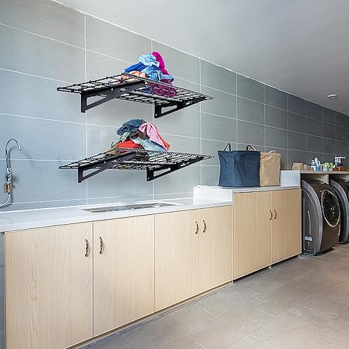 Miniatura 2 de VEVOR Estantería de garaje montada en la pared, estantes resistentes de 1 x 4 pies, estante de almacenamiento flotante de capacidad de carga de 400