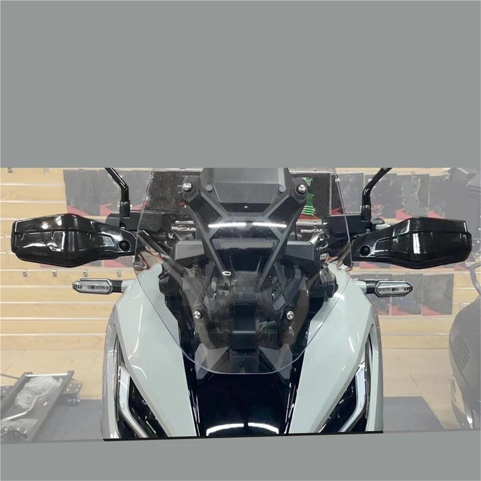 Paramani Moto Paramani per Manubrio Moto Protezione Scudo per H&Onda CRF 1100 L CRF1100L Africa Twin ADV Sports 2020-2024 Paramani Copertura Antivento(Bianco)