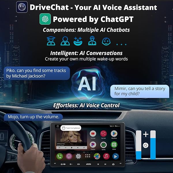 [9 Pulgadas] ATOTO A6 PF DIN Doble Android Radio, CarPlay inalámbrico y Android Auto, Pantalla IPS, Bluetooth Doble, Conexión a Internet WiFi/BT/USB,HD LRV, 2G + 32G, A6G209PF - 2