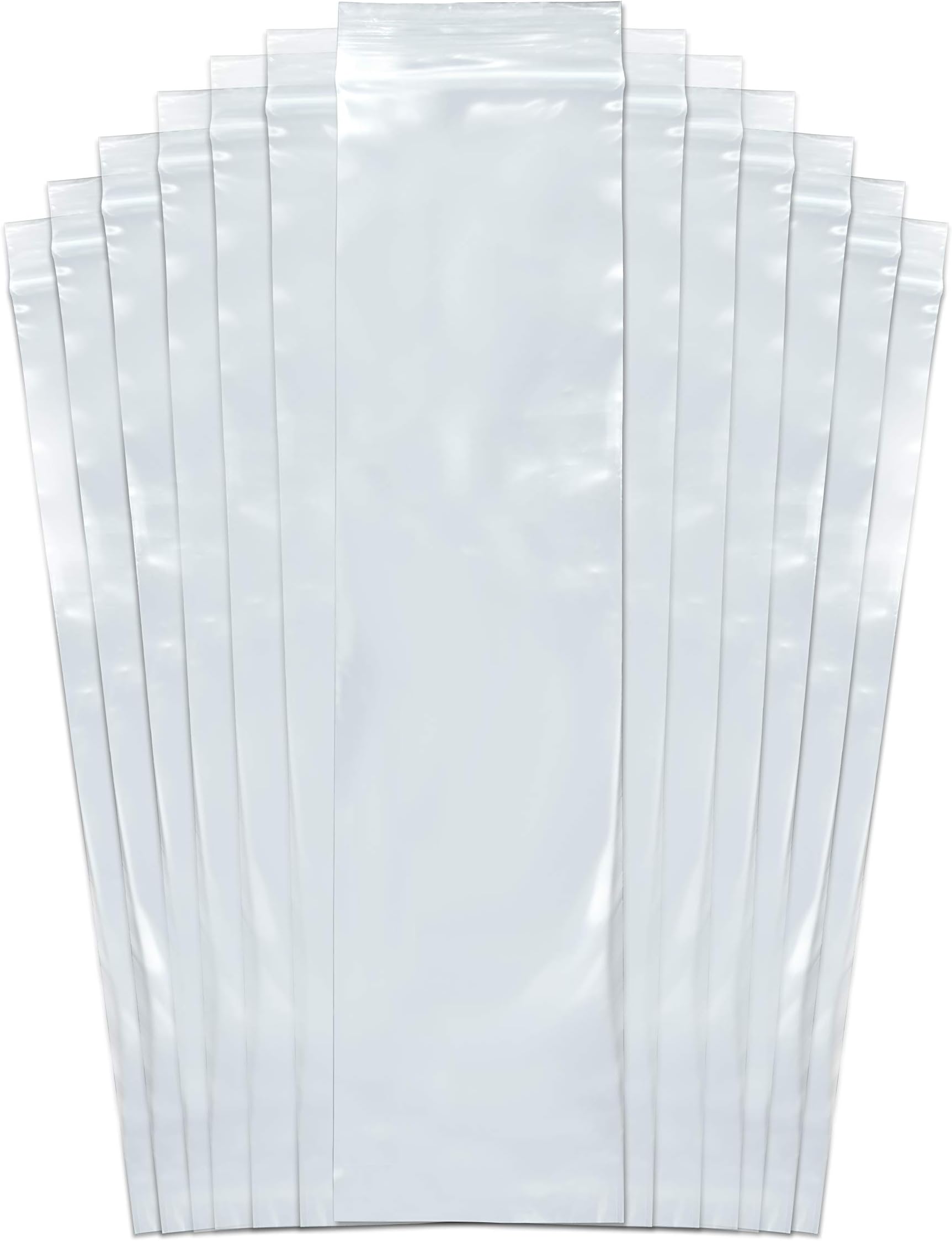 SNL Quality Zipper Lock Reclosable Clear Disposable Plastic Bags, Strong | 3" X 12" - 2 MIL - 100 Bags