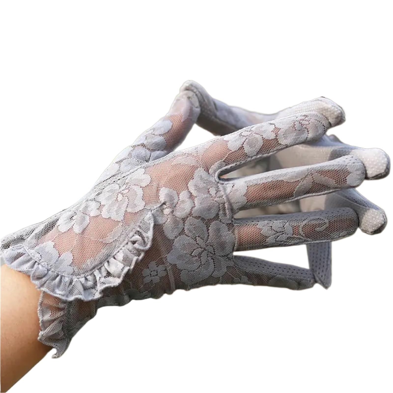 Guantes de encaje para mujer elásticos pack de 2 pares grises de alta transpirabilidad 5