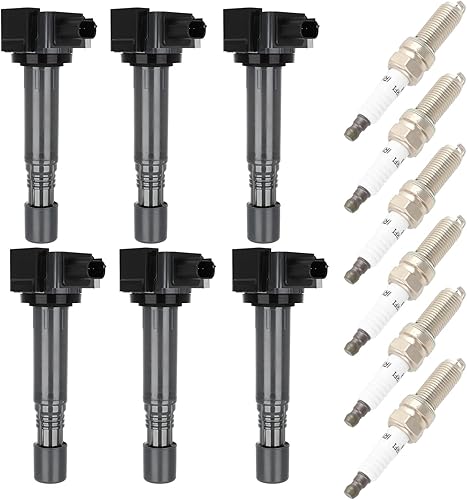 ROADFAR 6 bobinas de encendido con 6 bujías de iridio para Acura para Honda 2013 2014 2015 2016 2017 2018 2019 MDX RDX RLX TLX para Accord Crosstour