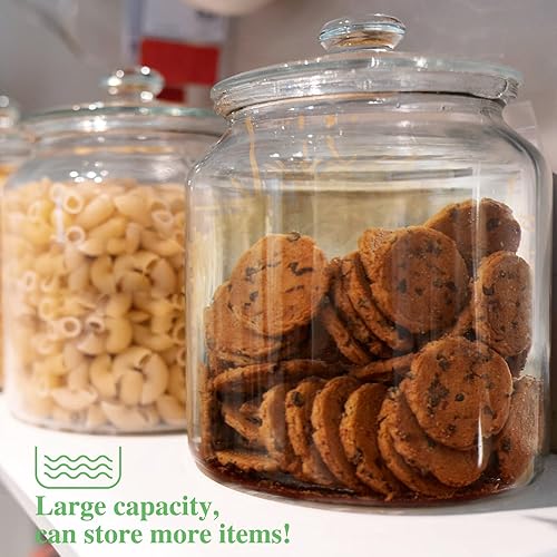 Miniatura 5 de Masthome Soporte para tartas y 2 tarros de almacenamiento de vidrio soporte de exhibición para fiestas de Navidad bodas plato de pastel acrílico