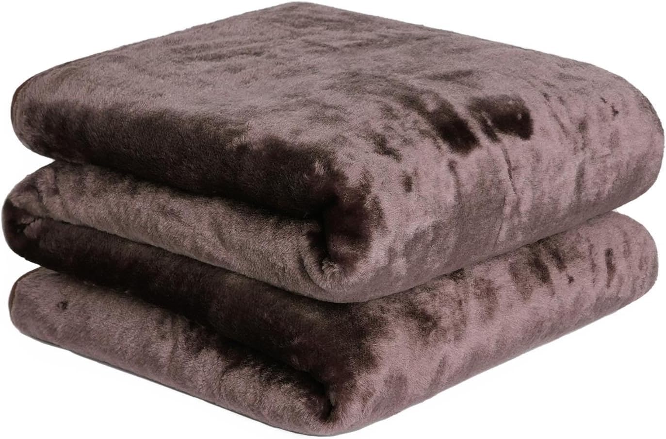 Household Discounts Ltd Brown Faux Fur Fleece Mink Throw Blanket, Large, Double King Size, For Sofa Bed (King)