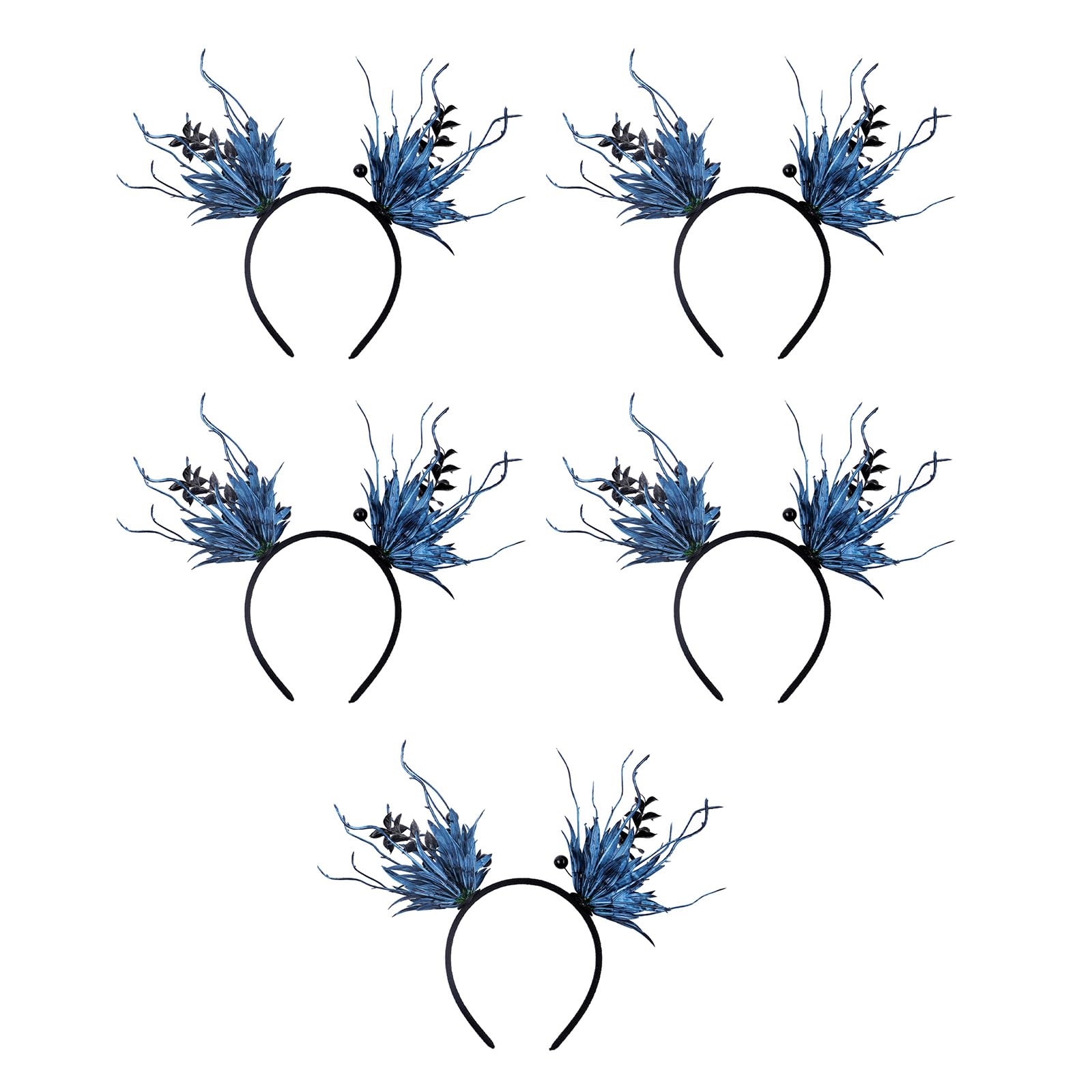 Kalttoy Blue Model 5Pcs Festives Halloween Headpiece Elegant Headbands For Themed Celebration And Role Play Stylish Costume Accessory Costume Accessory
