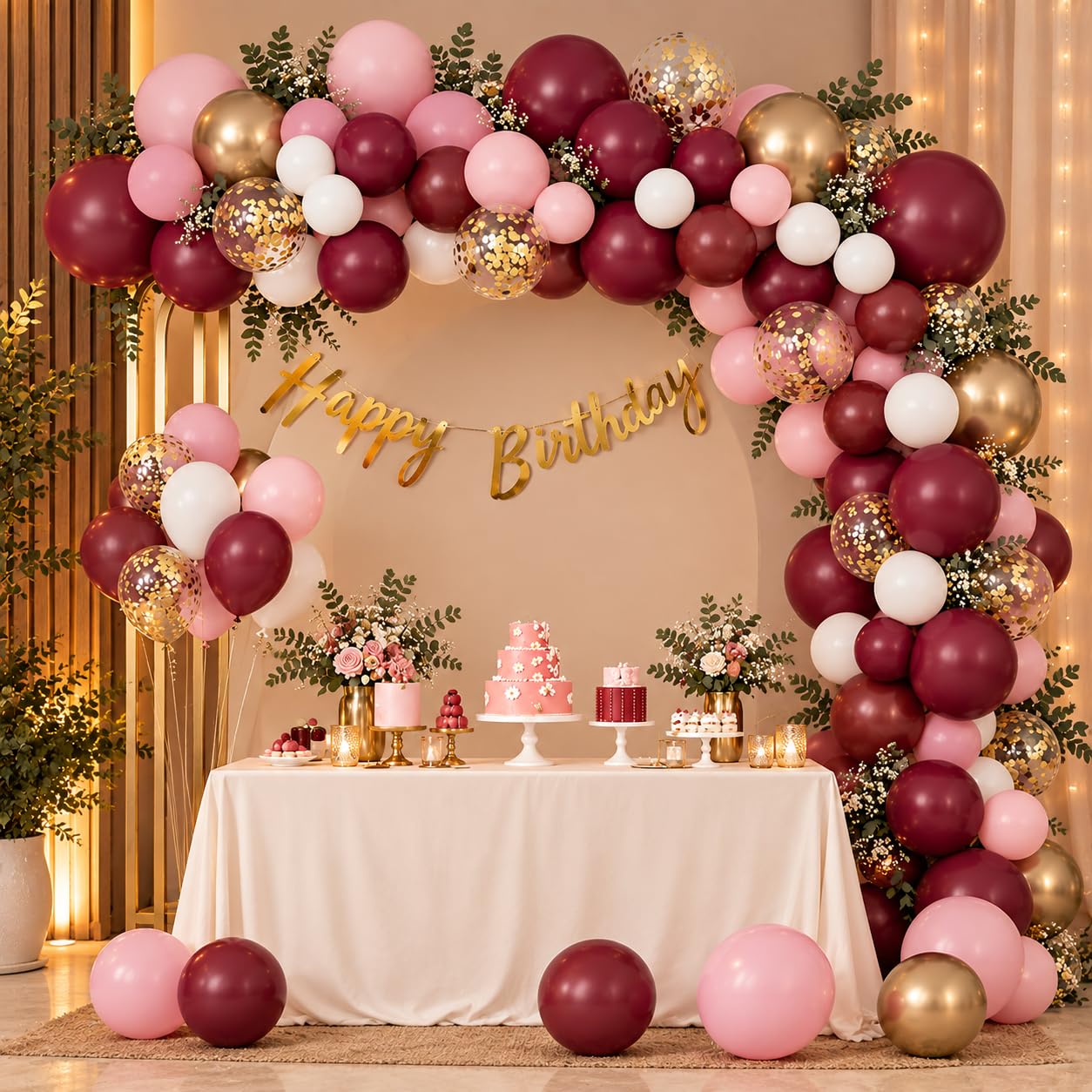 63 Pieces · Pink & Burgundy