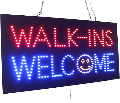 Letrero de bienvenida Walk-ins, señalización de TOPKING Signage, LED Neon Open, tienda, ventana, tienda, negocios, exhibición, regalo de gran