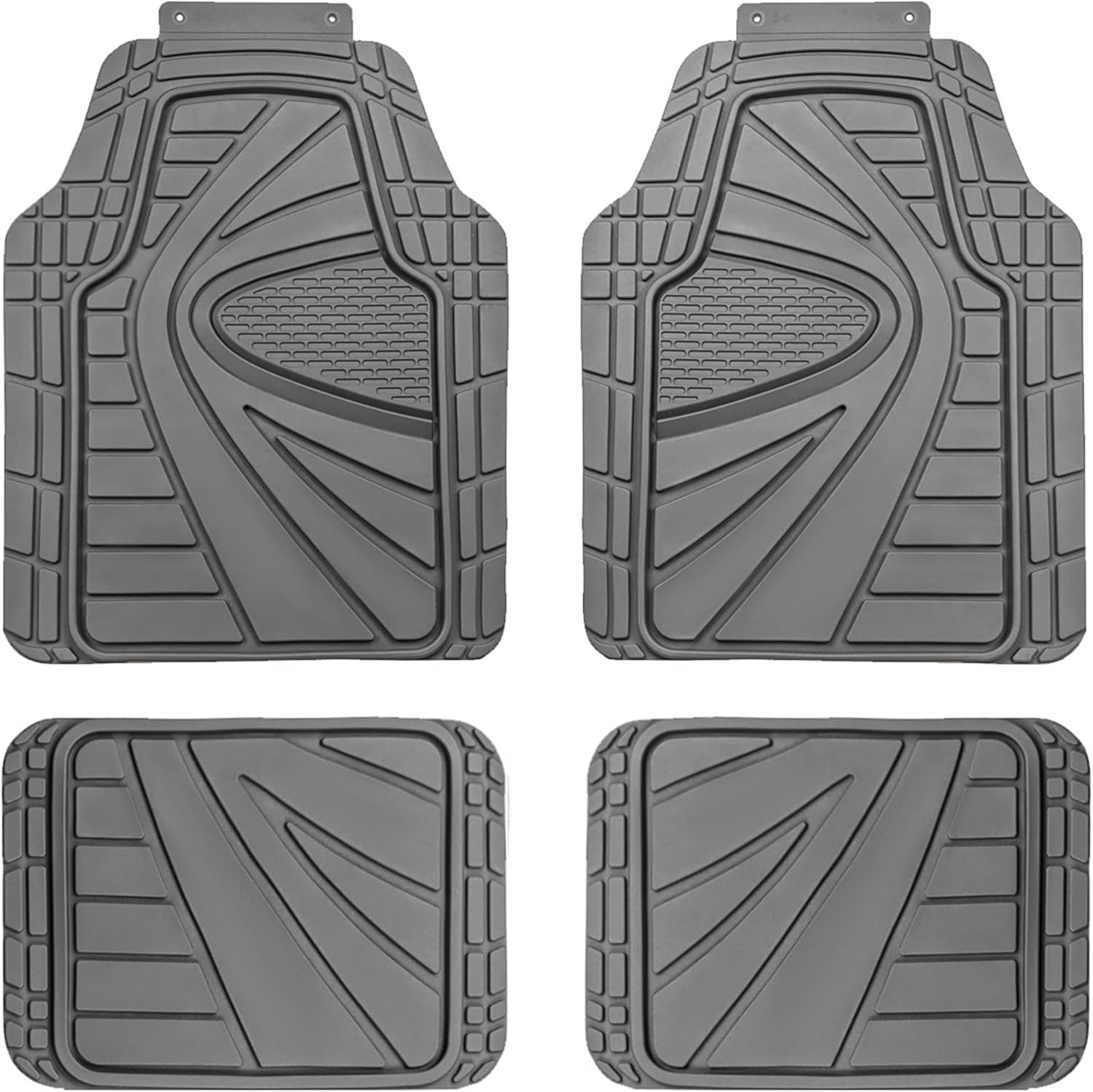 CAR PASS Heavy Duty Rubber Floor Mats 4Piece Car Mat Set