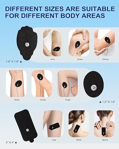 Miniatura 4 de Brilnurse TENS, 24 almohadillas de electrodos para unidades Decenas, reutilizables, de larga duración, autoadhesivas, no irritantes, con conector