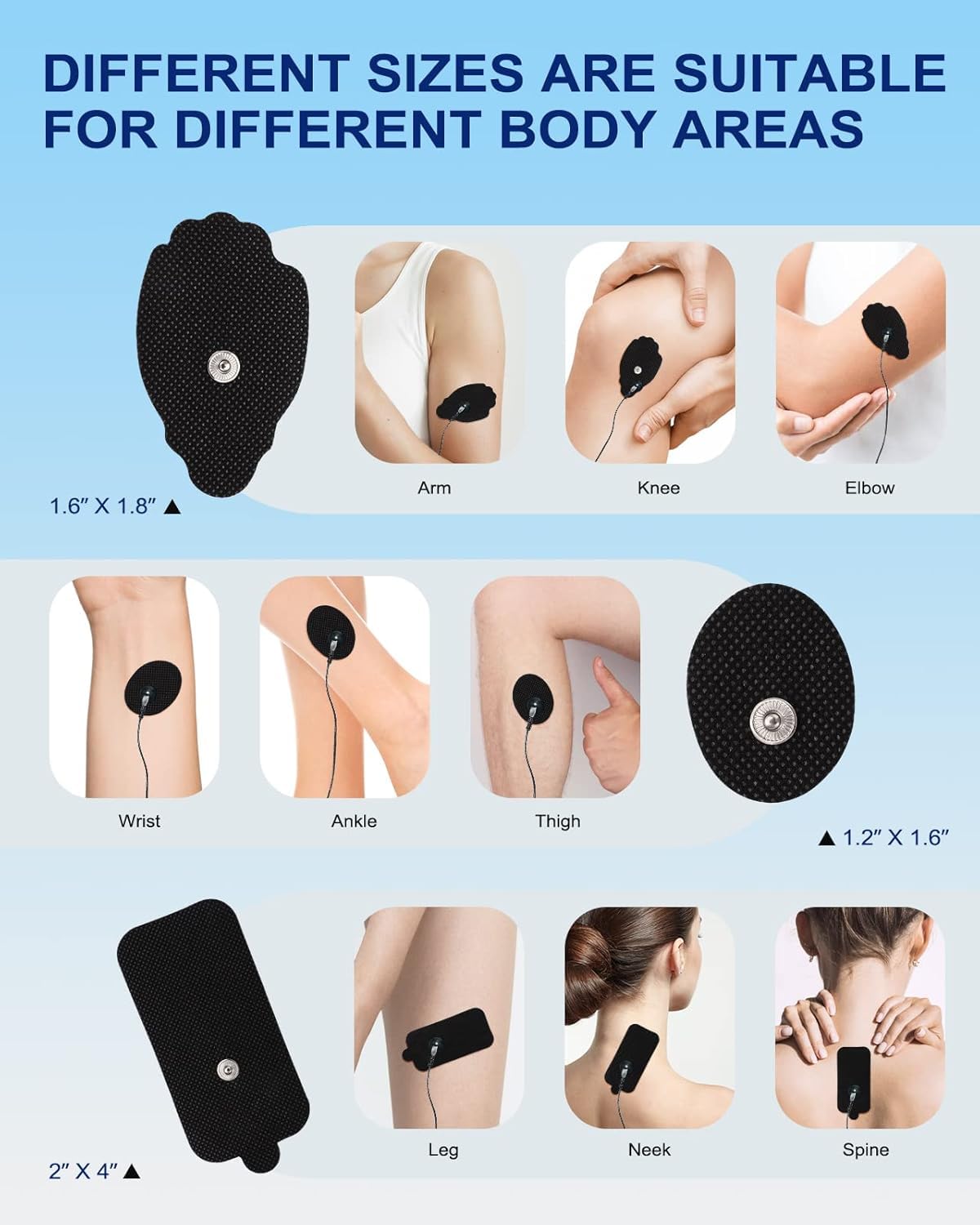 24 Pack TENS Unit Replacement Electrode Pads, Black — Amazon image 4