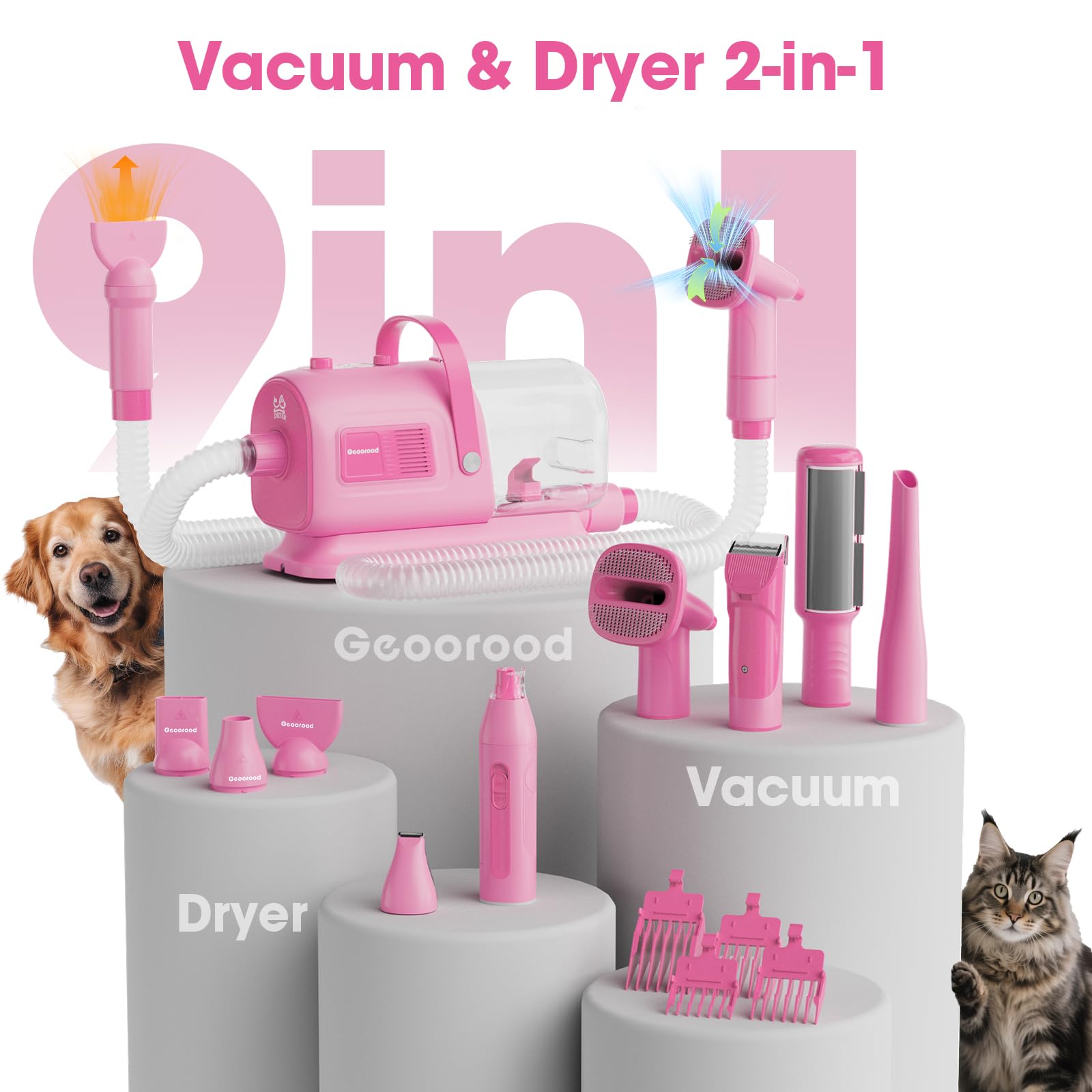 Amazon.co.jp: geoorood 犬用グルーミング掃除機とドライヤーキット