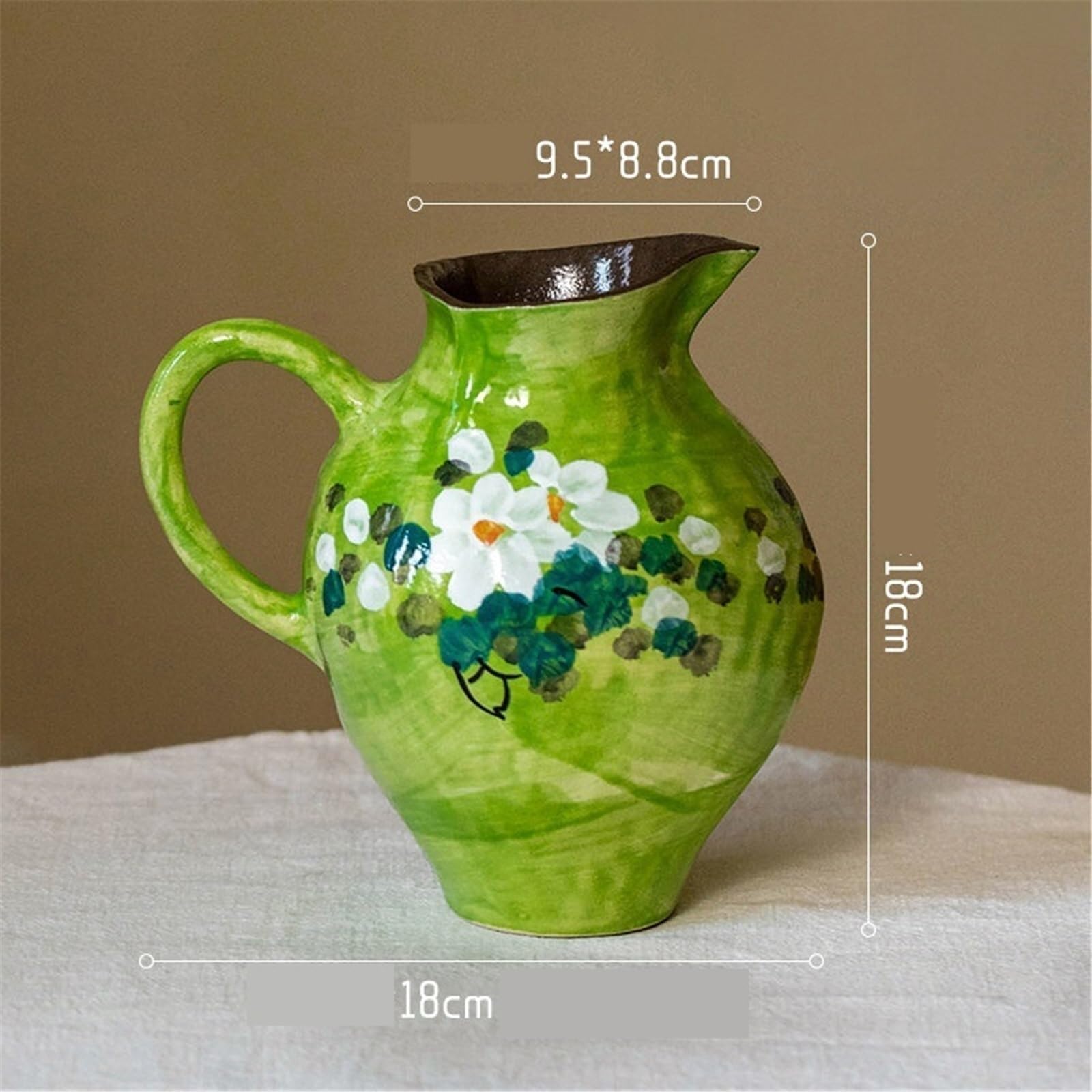 Vases à pichet en céramique Vase Fleurs Peint la Main Décoration d'intérieur(Petit)