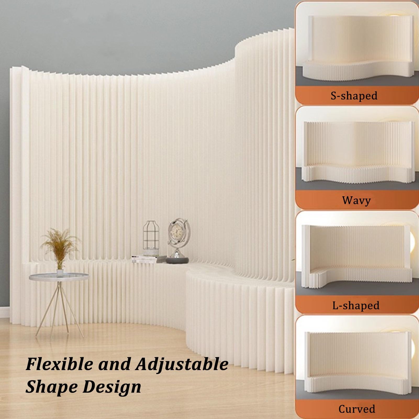 Rideaux de séparation de pièce, cloison Murale en Papier avec étagères, Pliable et Flexible pour Une intimité optimale dans Un Bureau à Domicile (78,8 x 70,9 Pouces)