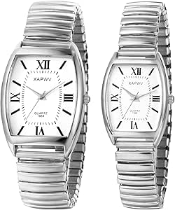 JewelryWe Orologio Da Polso Donna Con Cinturino In Tessuto Elastico - Numeri Grandi, Leggero - Foto 5