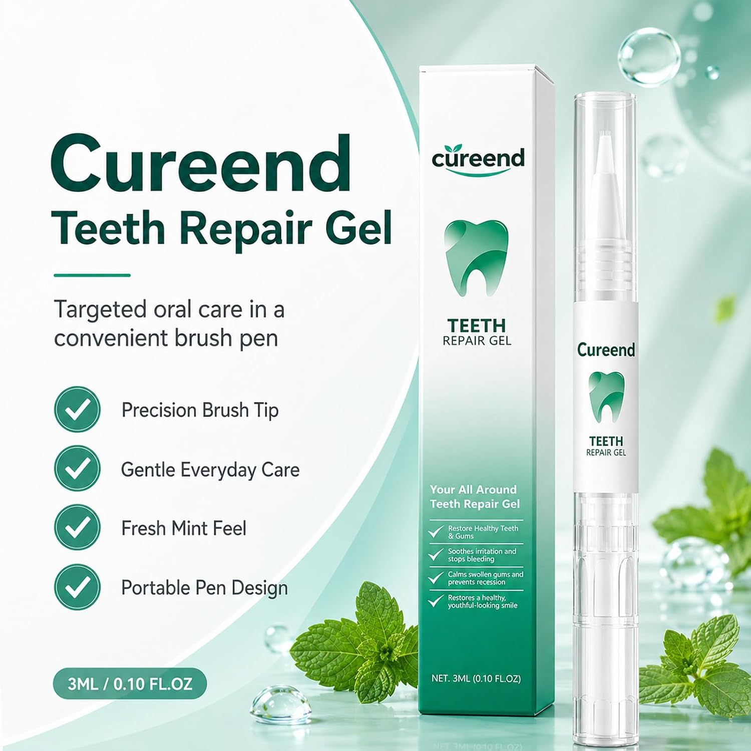 2Pcs Cureend Gum Repair Gel, Cureend Teeth Repair Gel, Gum Treatment & Oral Fresh, Gentle Teeth Repair, for Complete Oral Care image 2