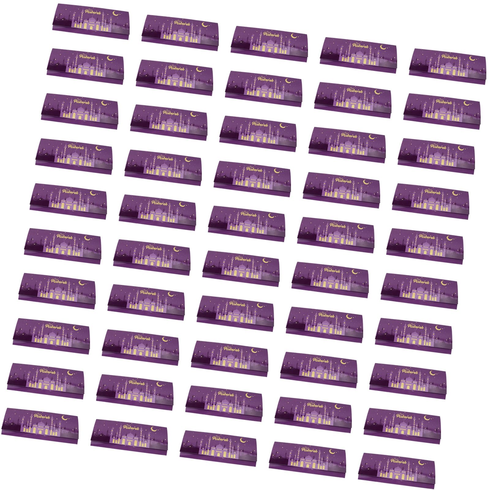 Jazuaiao Of 50 Ramadans Mubaraks Cards Muslims Holiday Card Money Gifts Card Holders Festival Invitation Supplies Party Supplies for Eid