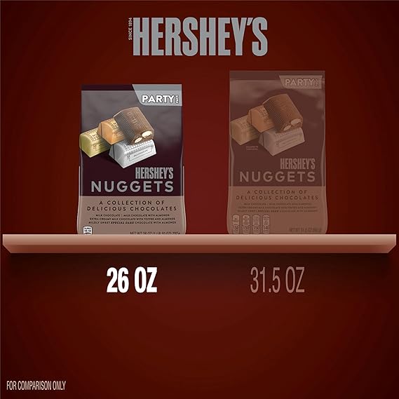HERSHEY'S NUGGETS Assorted Chocolate Candy Party Pack, 26 oz