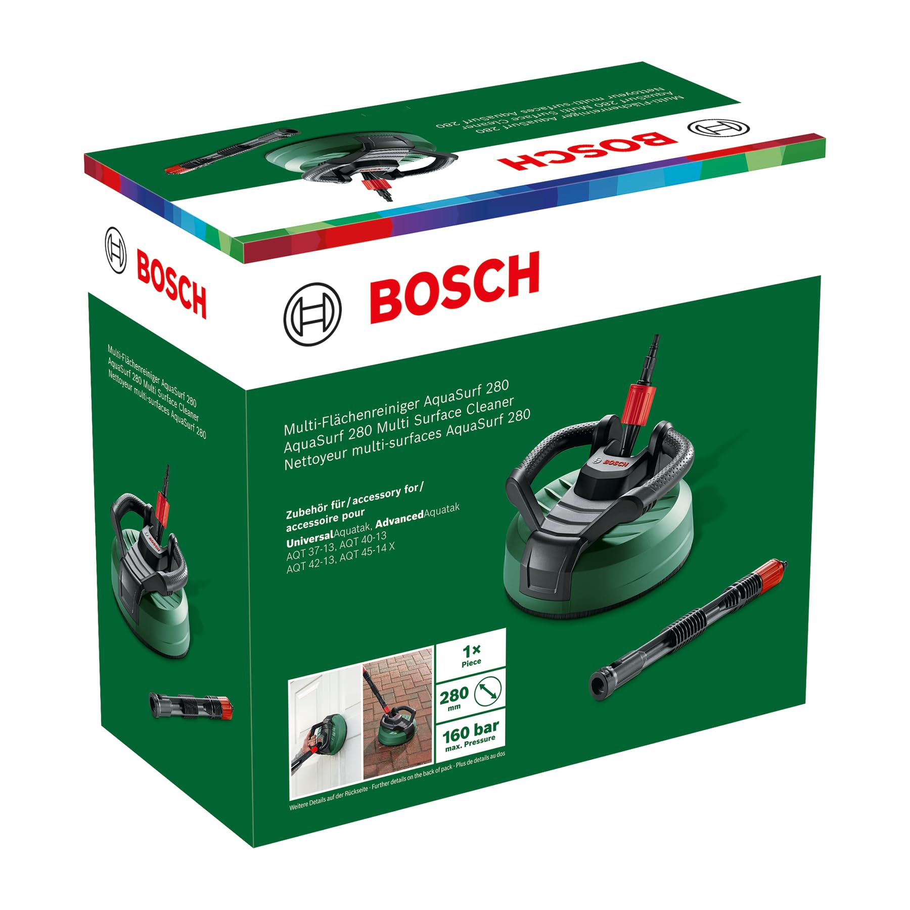 Bosch Terrassenreiniger AquaSurf 280 (Zubehör für Bosch Hochdruckreiniger, im Karton)