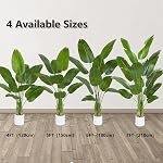 Artificial Bird of Paradise Tree 5ft - Faux Banana Leaf Palm Plant with White Planter, Lifelike Large Silk Floor Tree for Indoor Outdoor Modern Decor, Home Living Room Office Housewarming Gift