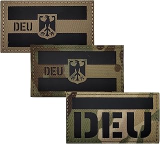 3 Stücke DEU Deutsche IR Infrarot Reflektierende Klett Patches Militär Für Rucksack Hut Jacke Militär Baseballkappe Uniform Kleidung Taktische Weste Hundegeschirr (Braun) product image