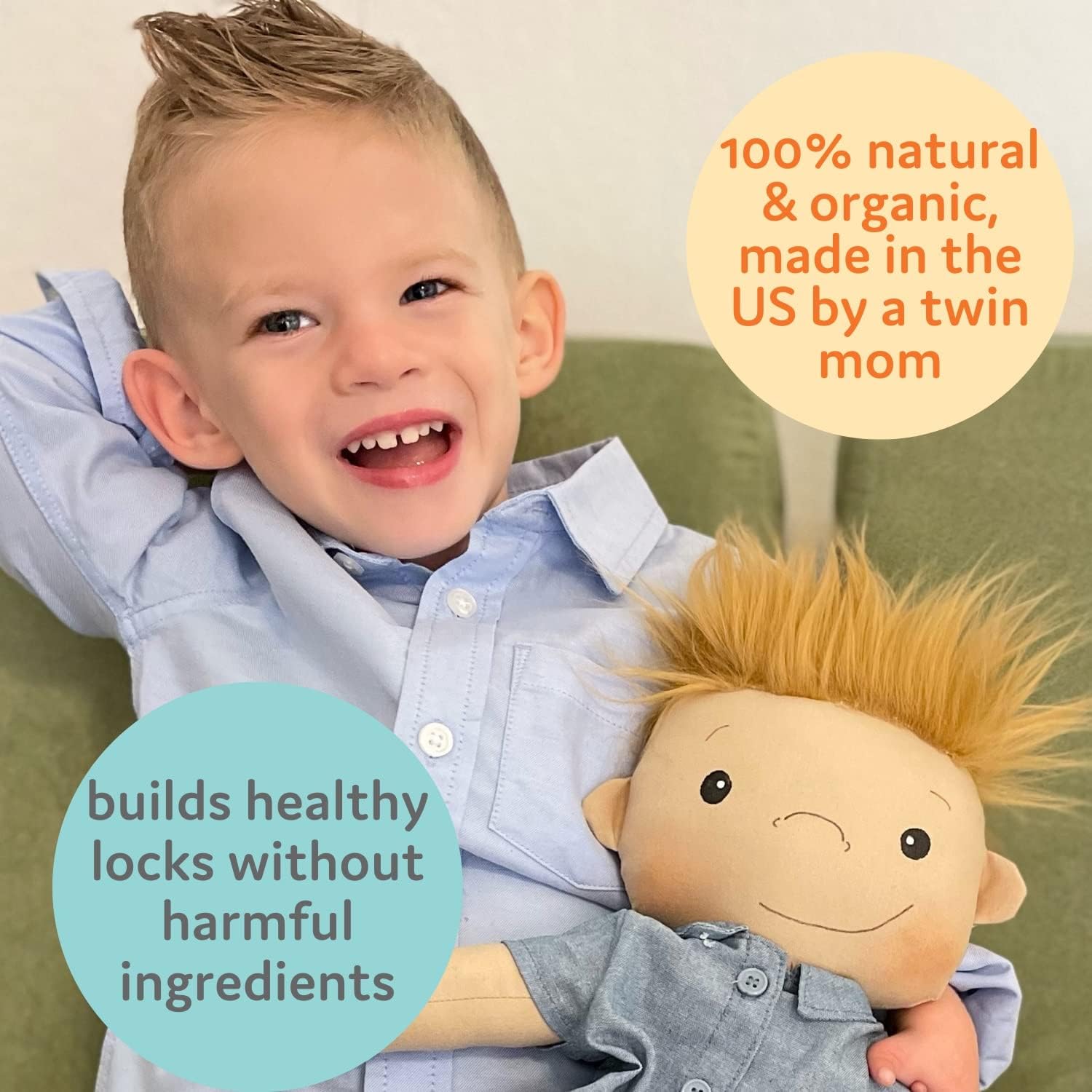 T is for Tame - Natural Conditioner Spray & Alcohol-Free Styling Hair Gel for Kids & Toddlers, All Hair Types, Made the USA - 4.2 fl & 3.38 fl oz - Image 3