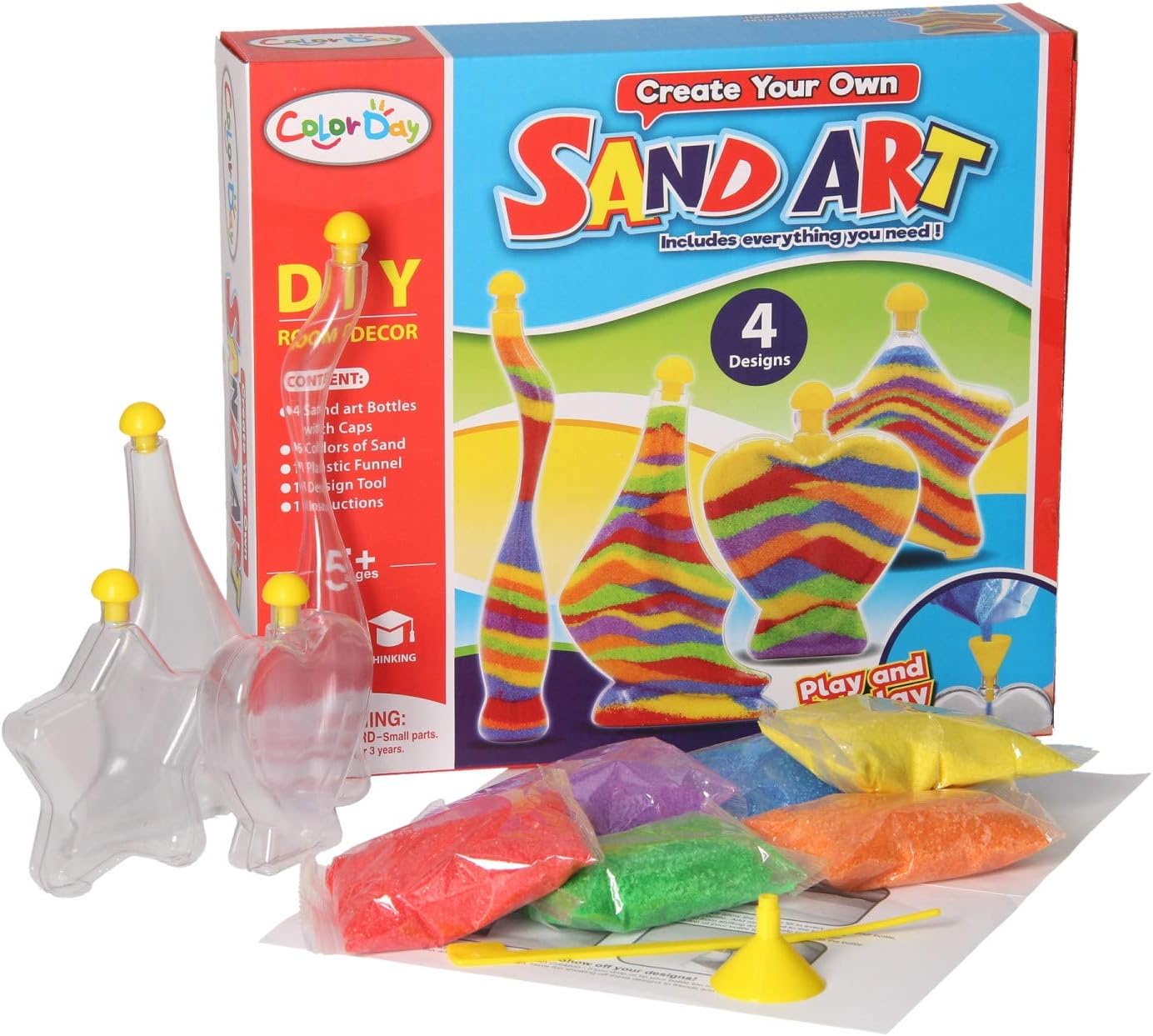 JADE DIY Sand Art Kit Sand Art Supplies Craft Kit 4 Sand Art Bottles