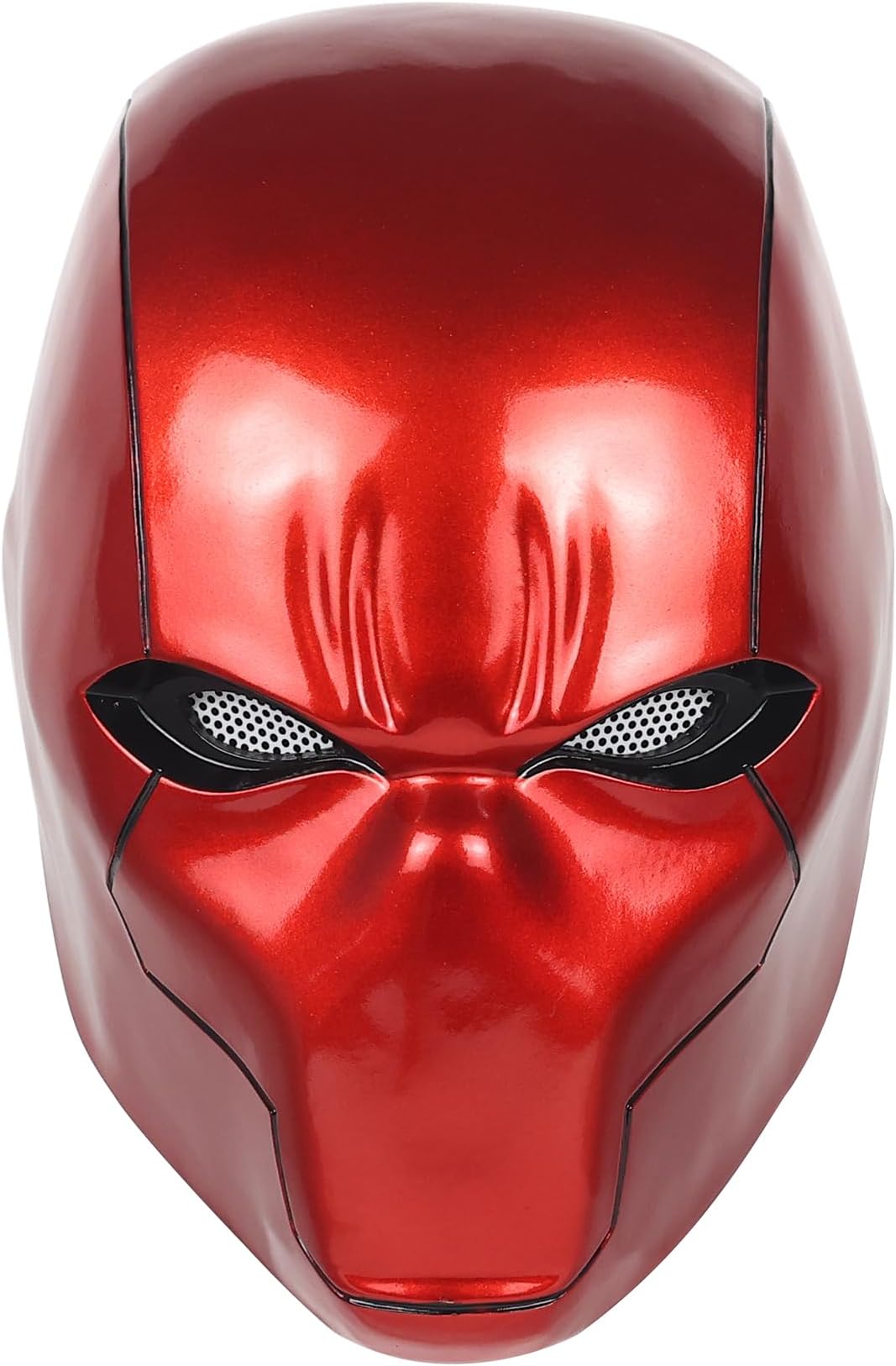 Red Hood Helmet Metallic Effect Red Hood Mask Deluxe Cosplay Prop for Fans Collector's Edition