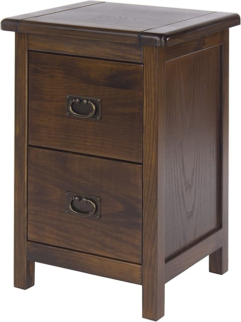 Core Products 2 Drawer Petite Bedside Cabinet, pine Rich Dark Brown, 32x36x53 cm, BT209