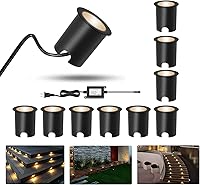 Vista 14 de RNEHON - Luz LED empotrable blanca natural, 12 V, luces de bajo voltaje con carcasa protectora, Φ1.18 luces de paisaje al aire libre para jardín