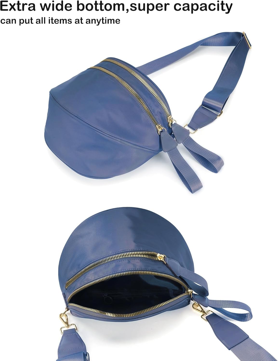 Spacious Nylon Crossbody Bag Bum Bag Handbags Wallets Purses Trendy Shoulder Bag for Women - Image 5