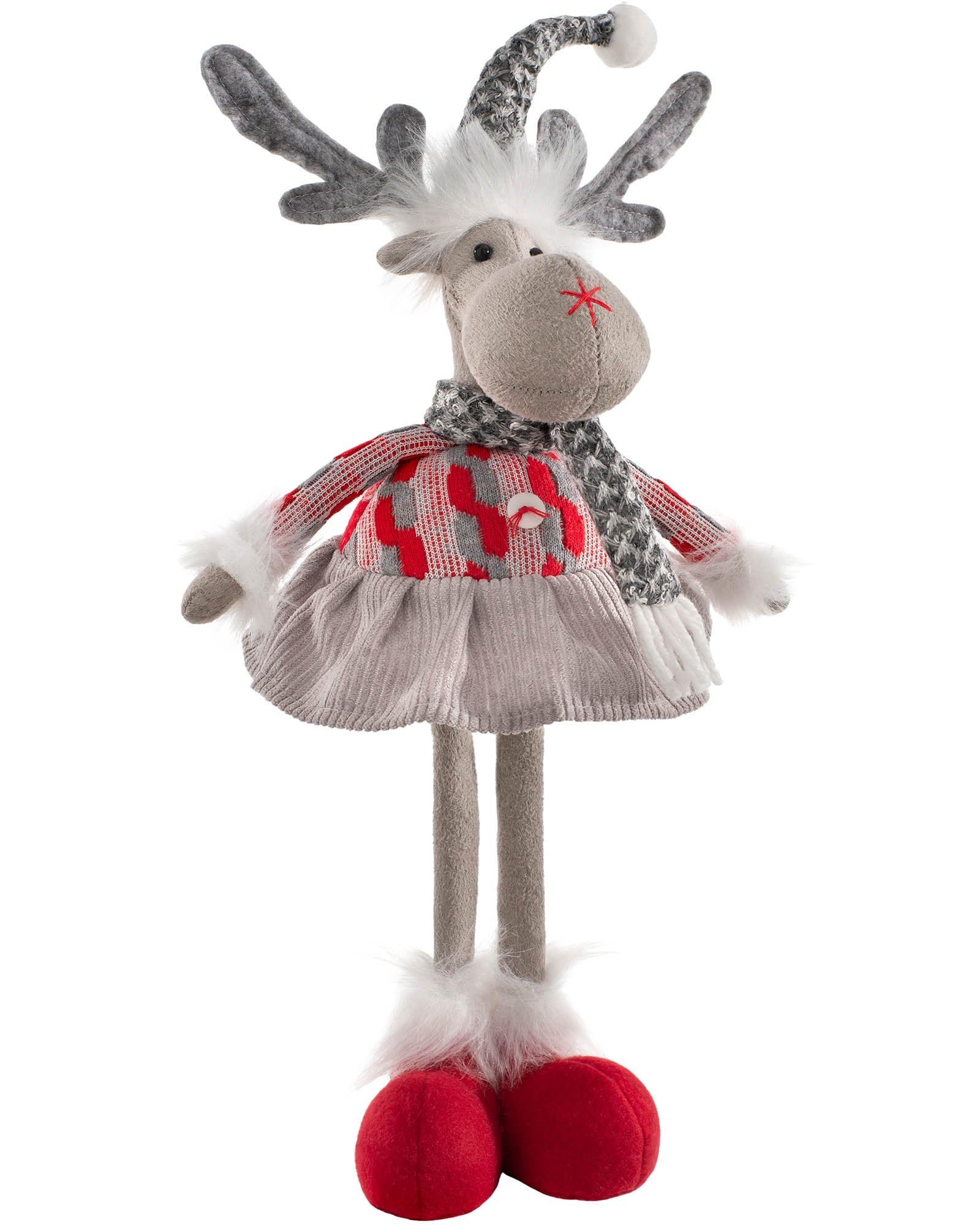 Werchristmas Multi-Colour Standing Christmas Moose Figurine, 30Cm