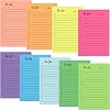 9 Pack to Do List Pad, 450 Sheets Colorful Sticky Notes Lined Self-Stick School Supplies for Office Home Plan (10x15cm)