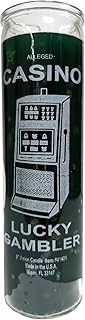 Generic Casino Lucky Gambler Green Pillar Candle