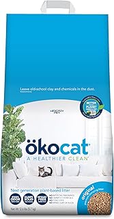 ökocat Original Wood Clumping Cat Litter, Unscented, 12.6 pounds - Natural Ingredients, Stops Odor, Clumps Solid, 99% Dust Free, Great for All Cats