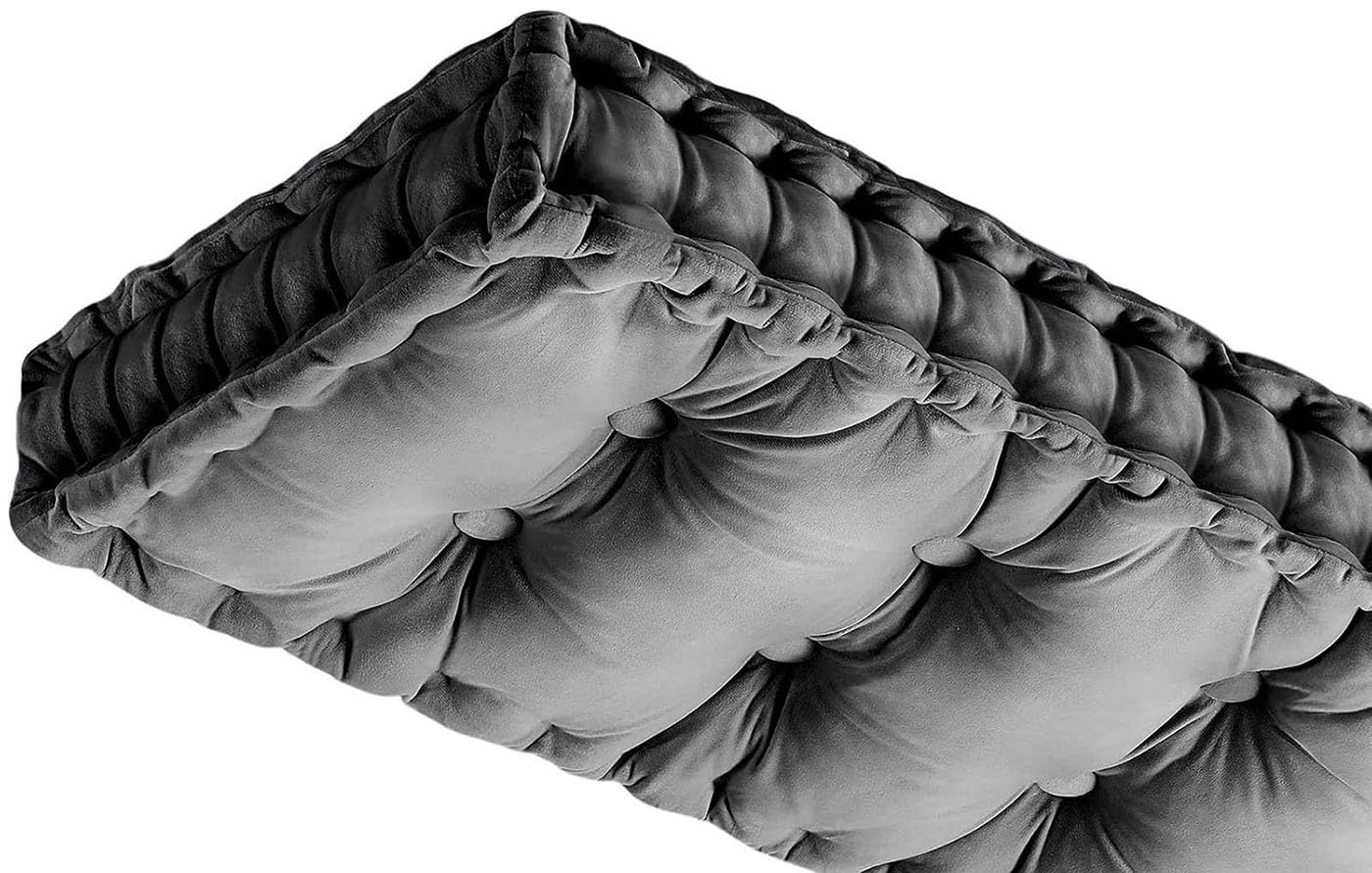 Coussin de banc de jardin en velours 10 cm d'épaisseur Rious, l'élégance du gris foncé
