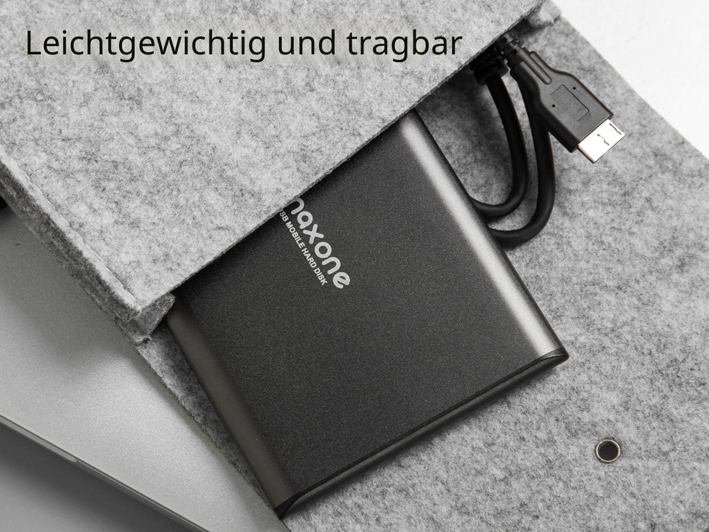 Maxone Externe Festplatte 1TB 2,5 Zoll USB 3.0 HDD Tragbare Grey