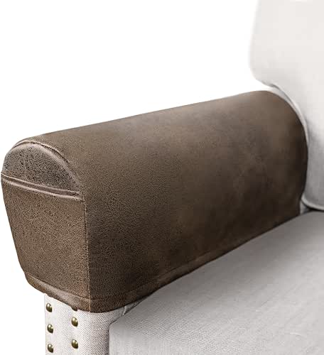 ANARACHON Leather Look Couch Arm Covers Set of 2 Armrest