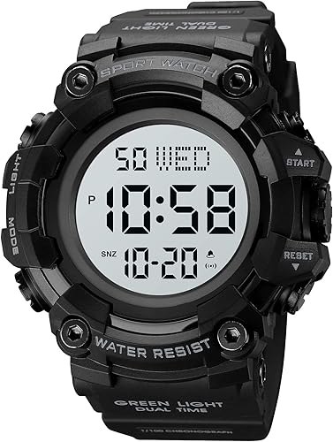 Miniatura 6 de Reloj digital para hombre con esfera grande resistente al agua LED para deporte militares