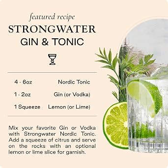 Strongwater Nordic Tonic Water - 12pk (8.4 FlOz) - Tonic Water with Quinine