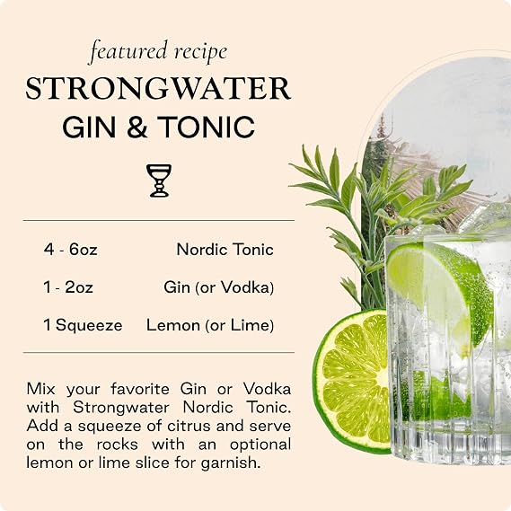 Strongwater Nordic Tonic Water - 12pk (8.4 FlOz) - Tonic Water with Quinine