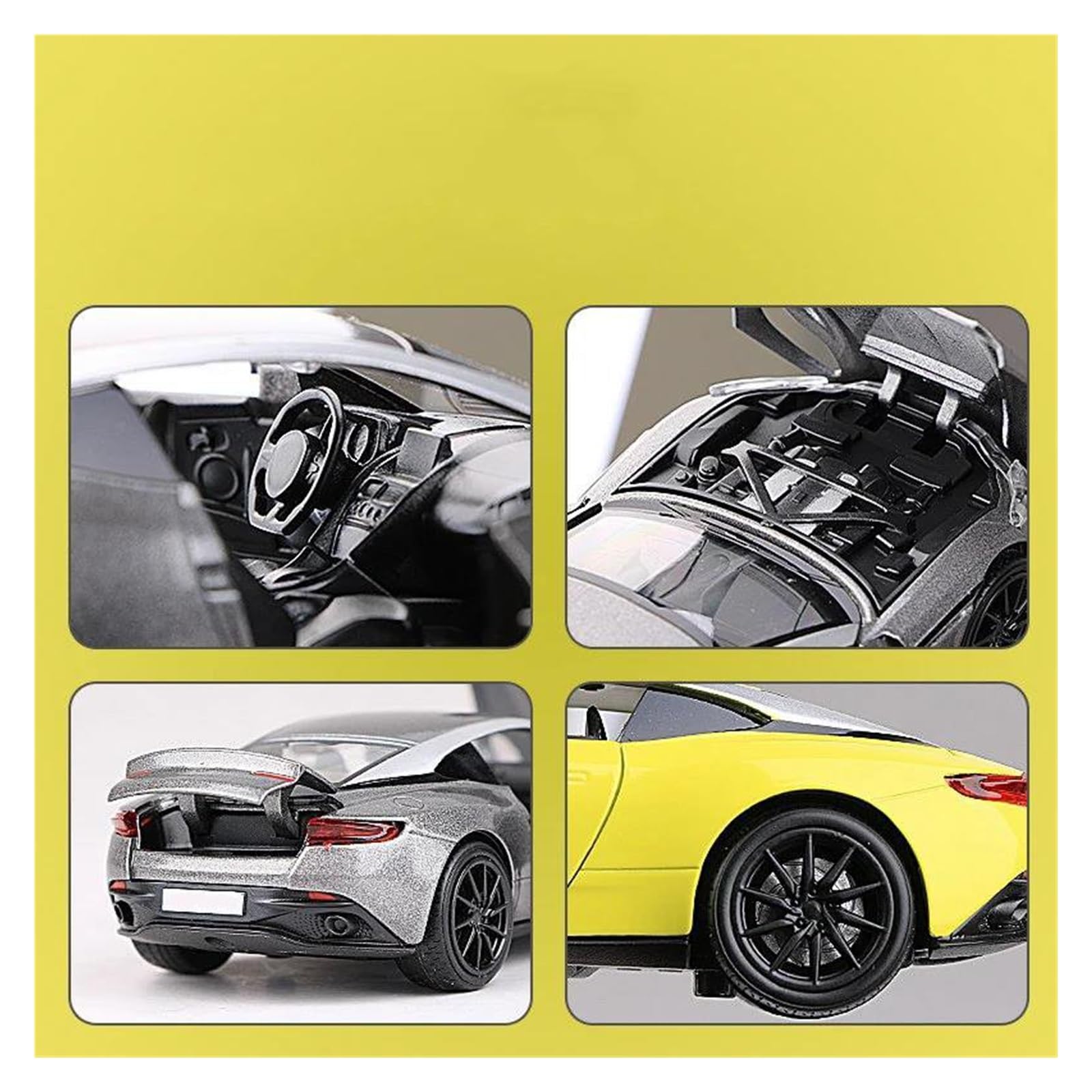 Modellino Pressofuso Auto In Scala Per Aston Martin DB11 AMR Modellino Auto | 1:32 Collezione Metallo Scala Modello(Giallo)