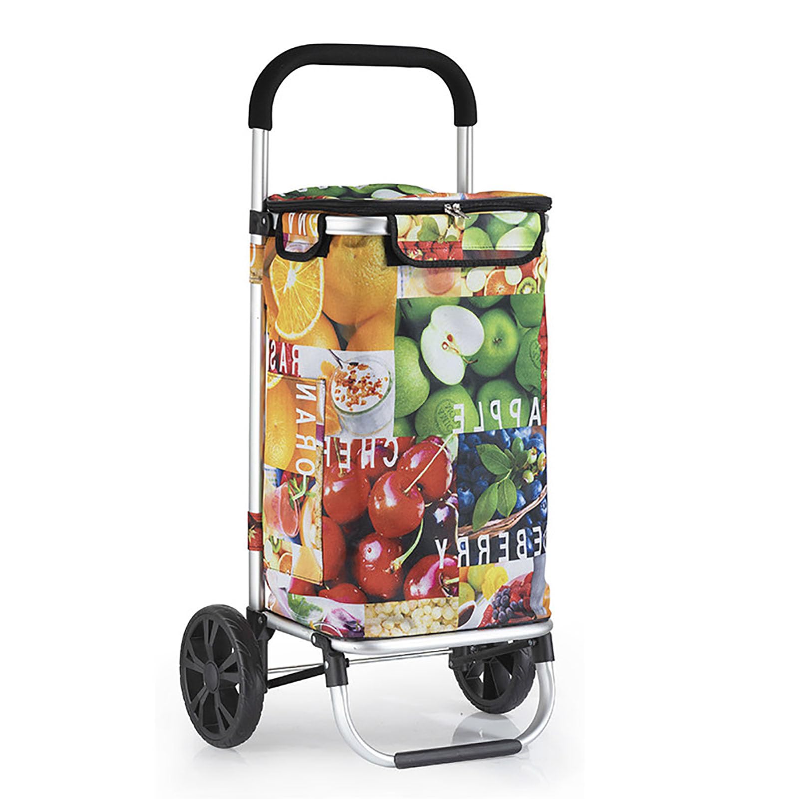 JYHCD Foldable Shopping Trolley Cart Large Capacity Storage Bag, Portable Hand Pull Cart for Daily Grocery Shopping Outdoor Errands and Household Transport Needs,Fruit