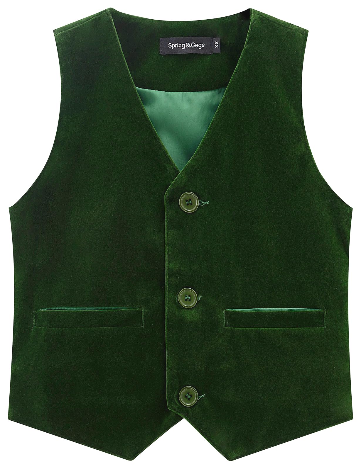Spring&Gege Anzugweste aus Samt für Jungen und Mädchen, formelles Kleid mit Taschen, Größe 4–12 Jahre