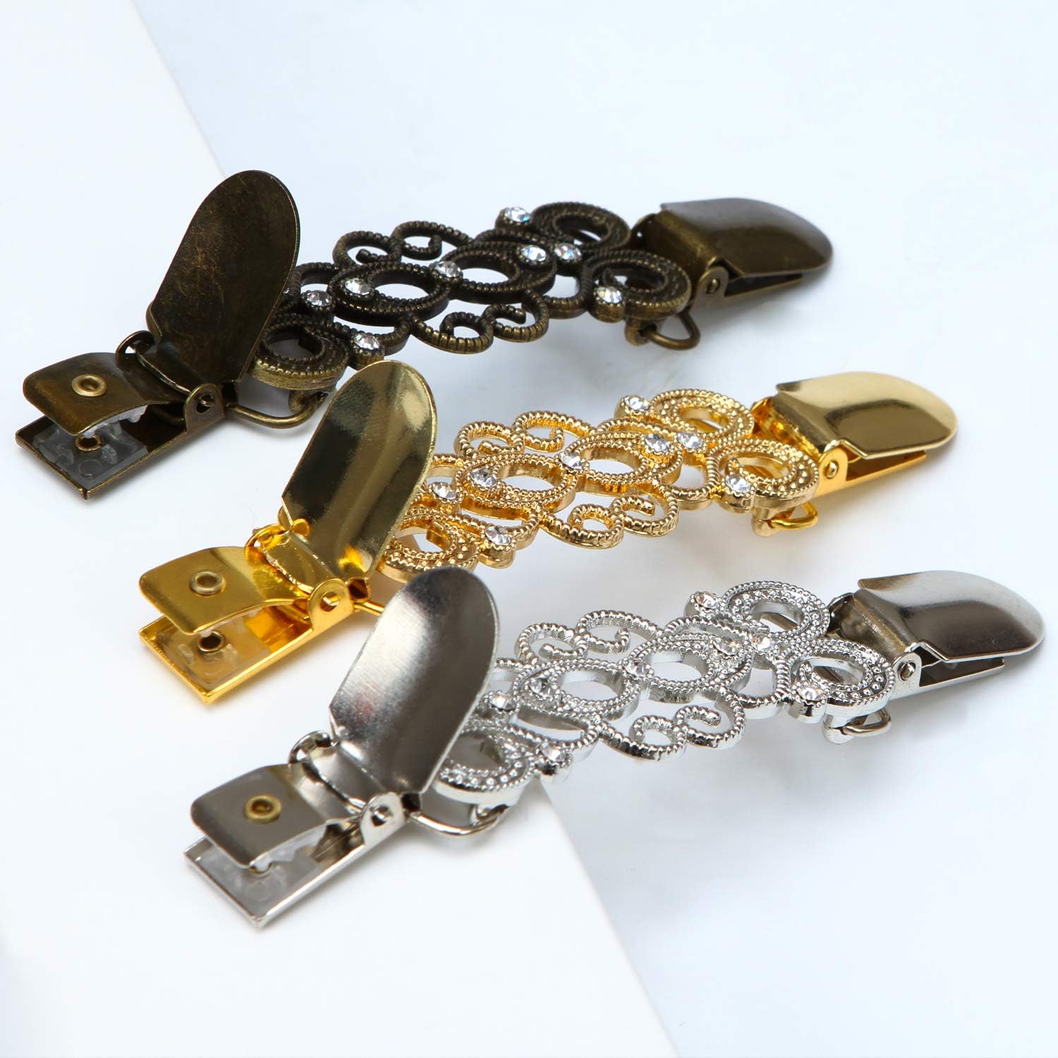 Ruisita 4 Pieces Retro Cardigan Clip Sweater Collar Clip Shawl Clips Dresses Shawl Clip for Women Girls (Color 1): Clothing, Shoes & Jewelry