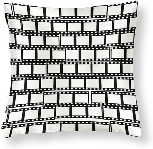 Funda de cojín moderna abstracta geométrica de rayas retro de satén negro y blanco de mediados de siglo, funda de almohada decorativa moderna de