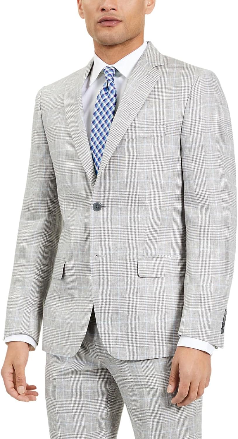 RALPH LAUREN Mens Gray Ultraflex Windowpane Plaid Jamaica | Ubuy