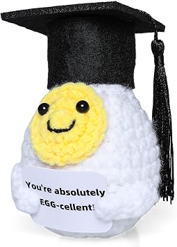 Handmade 2025 Graduation Present Crochet Egg Youre absolutely EGG-cellent Boiled Egg Graduation Grad Present Thoughtful Present for College Graduates